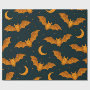 Midnight Moon Bats Wrapping Paper