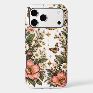 Midnight Moon Garden Vintage Floral Celestial