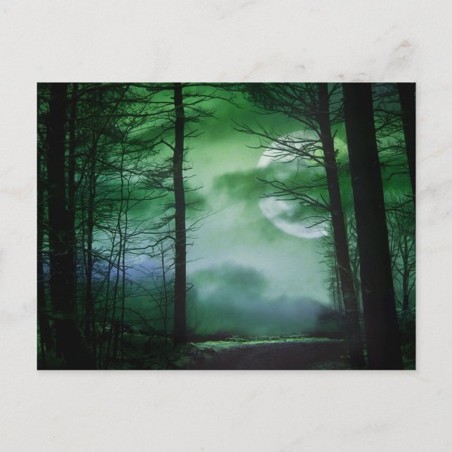 Midnight Moon - Green Postcard (Front)
