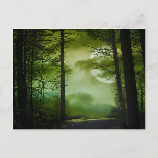 Midnight Moon - Lime Green Postcard (Front)