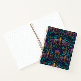 Midnight Moths Art Nouveau Halloween  Notebook