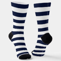 Midnight Navy Blue and White Stripes