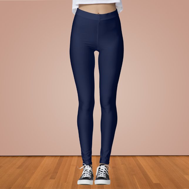 Midnight Navy Blue Solid Color Leggings (Creator Uploaded)