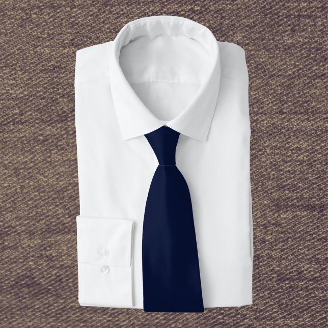 Midnight Navy Blue Solid Color Tie (Creator Uploaded)