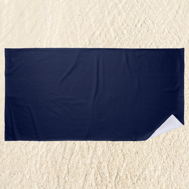 Midnight Navy Blue Solid Colour Beach Towel (Creator Uploaded)