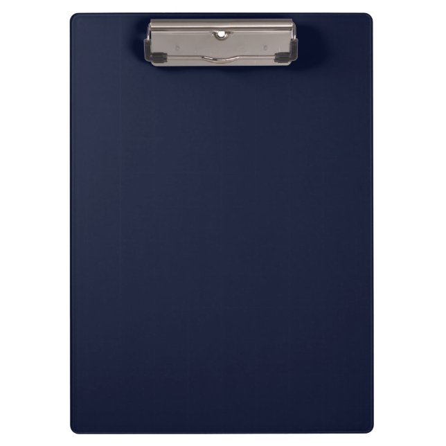 Midnight Navy Blue Solid Colour Clipboard (Front)