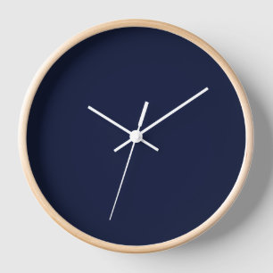 Midnight Navy Blue Solid Colour Clock