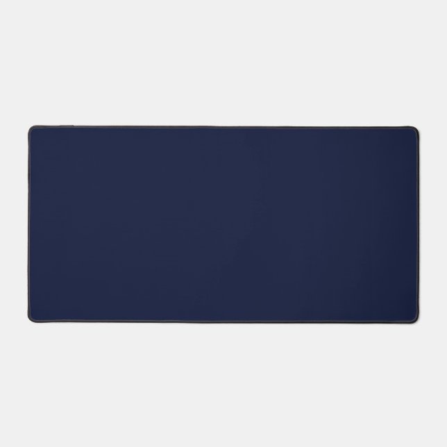 Midnight Navy Blue Solid Colour Desk Mat (Front)