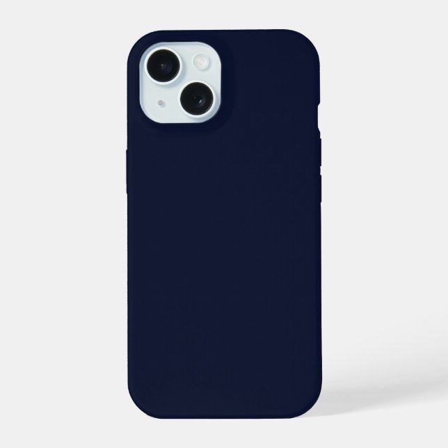 Midnight Navy Blue Solid Colour iPhone 15 Case (Back)