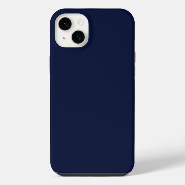 Midnight Navy Blue Solid Colour iPhone Case (Back)