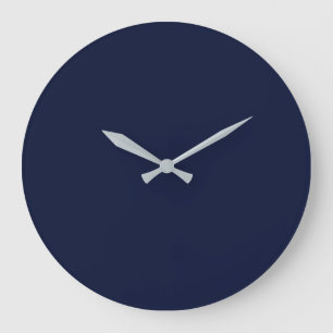 Midnight Navy Blue Solid Colour Large Clock