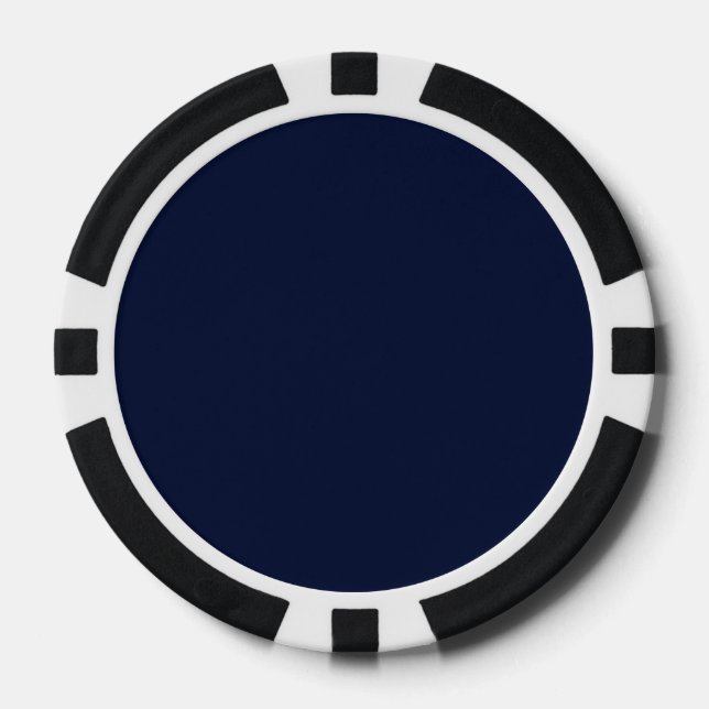 Midnight Navy Blue Solid Colour Poker Chips (Front)