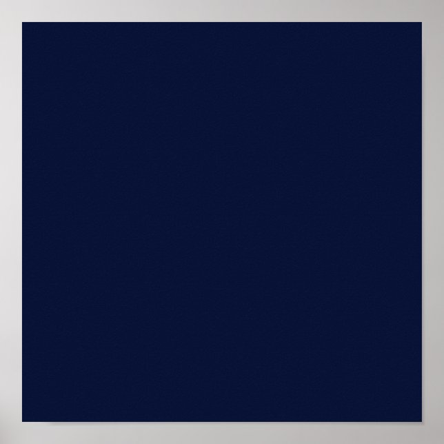 Midnight Navy Blue Solid Colour Poster (Front)