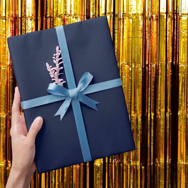 Midnight Navy Blue Solid Colour Wrapping Paper (Creator Uploaded)
