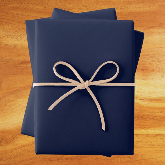 Midnight Navy Blue Solid Colour Wrapping Paper Sheet (Creator Uploaded)