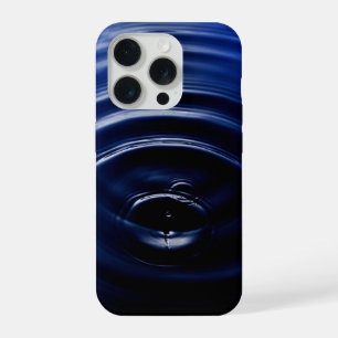 Midnight Navy Blue Water Ripple Dark Ocean Moody iPhone 15 Pro Case