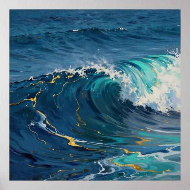 Midnight Ocean Surge Poster (Front)