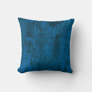 Midnight Ocean Waves Abstract Deep Blue Cushion