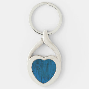 Midnight Ocean Waves Abstract Deep Blue Key Ring