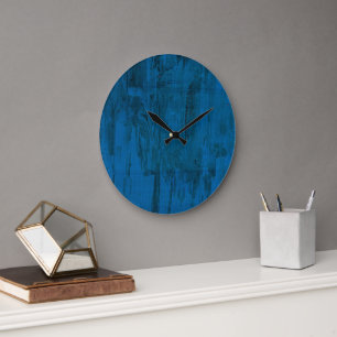 Midnight Ocean Waves Abstract Deep Blue Large Clock
