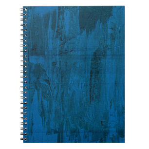 Midnight Ocean Waves   Abstract Deep Blue  Notebook