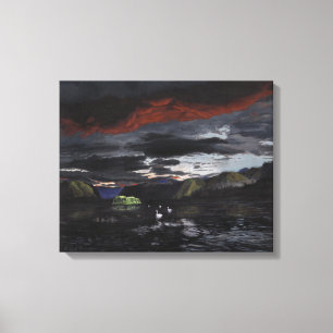 Midnight on the Yukon River: Canvas Standard Size Print