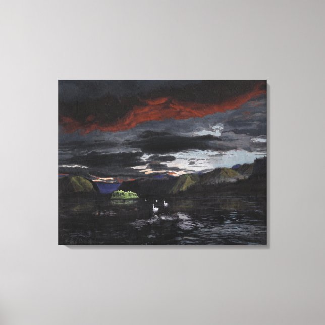 Midnight on the Yukon River: Canvas Uncropped Print (Front)