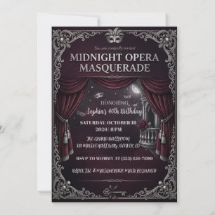 Midnight Opera Masquerade Party Invitation