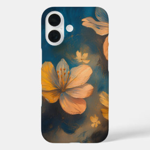 Midnight Orange Blooms iPhone 16 Case
