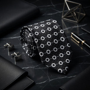 Midnight Orbit Polka Dot Pattern Tie