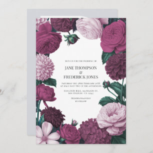 Midnight Orchid, Velvet Aubergine & Misty Mauve Invitation