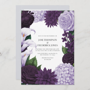 Midnight Orchid, Velvet Aubergine & Misty Mauve Invitation