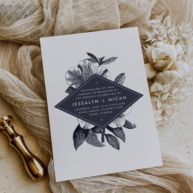 Midnight Orchid Wedding Invitation (Creator Uploaded)