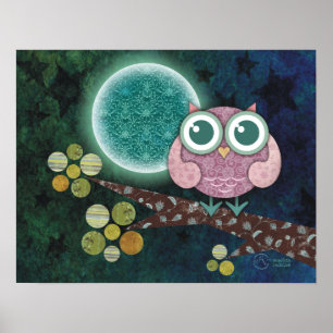 midnight owl canvas print