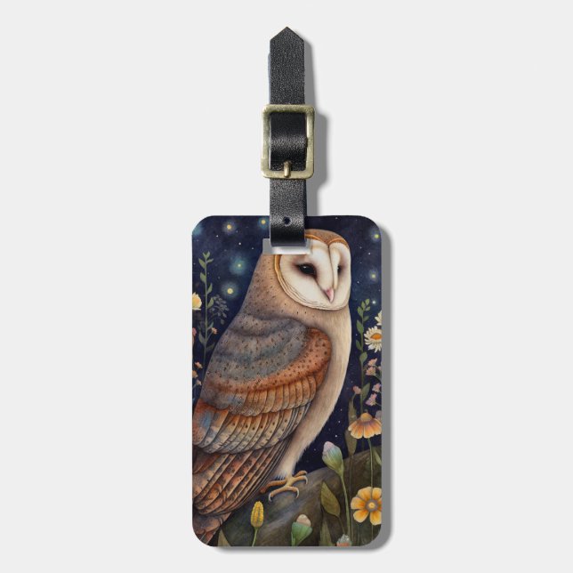 Midnight Owl Luggage Tag (Front Vertical)