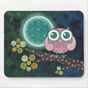 Midnight Owl Mouse Pad