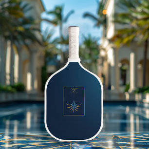 Midnight Palm Collection Luxury Navy Blue Logo Pickleball Paddle