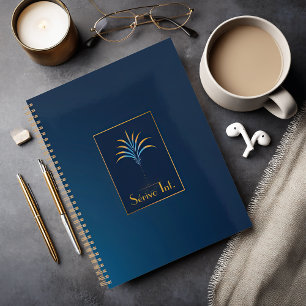 Midnight Palm Collection Luxury Navy Blue  Notebook