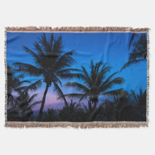 Midnight Palms Throw Blanket