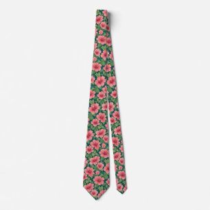 Midnight Peachy Hibiscus Tie