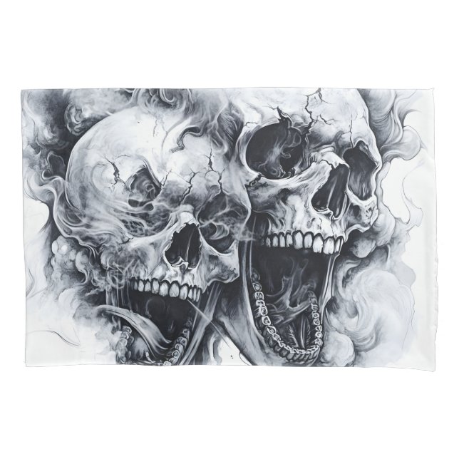 Midnight Phantom Skull Pillowcase (Front)
