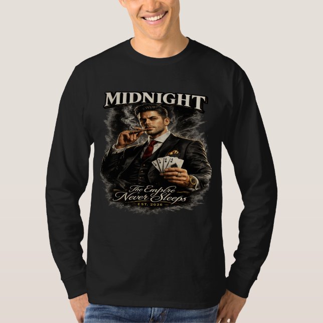 Midnight Poker King Mafia Style Long Sleeve T-Shirt (Front)