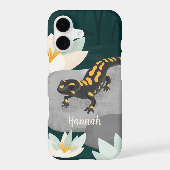 Midnight Pond Fire Salamander iPhone Case (Back)