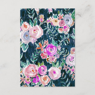 Midnight Profusion Dark Rose Floral Thank You Card