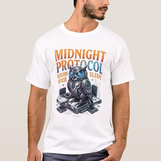 Midnight Protocol Vision Never Sleeps Cybernetic O T-Shirt (Front)