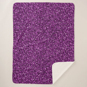 Midnight Purple Glitter Sherpa Blanket