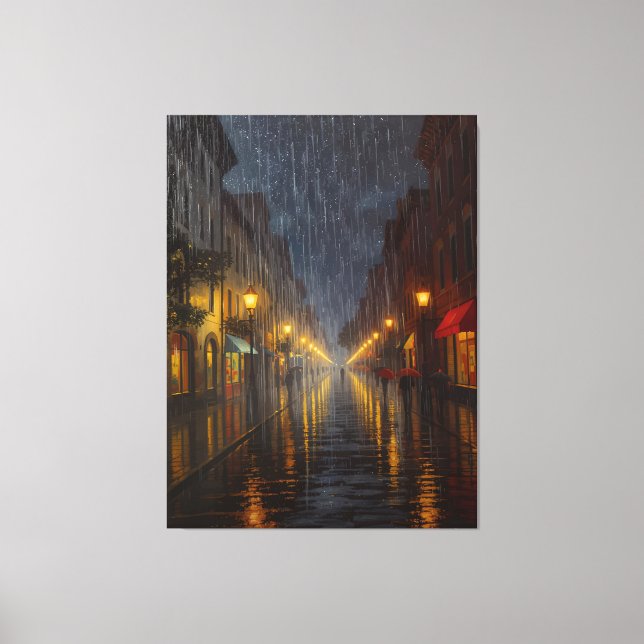Midnight Rain in the City  Canvas Print (Front)