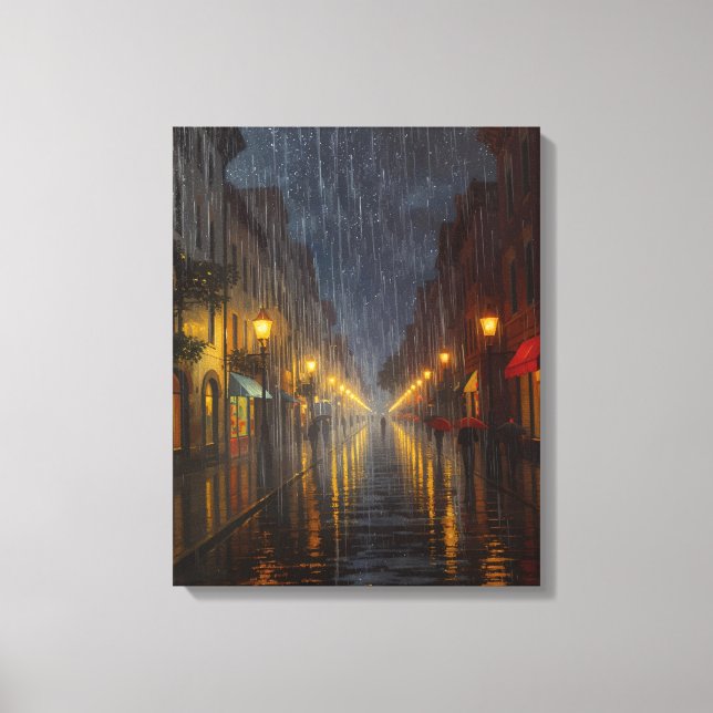 Midnight Rain in the City  Canvas Print (Front)