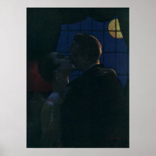 Midnight Rendezvous, Lovers by the Full Moon Poster
