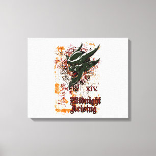 midnight rising olive affected design canvas print